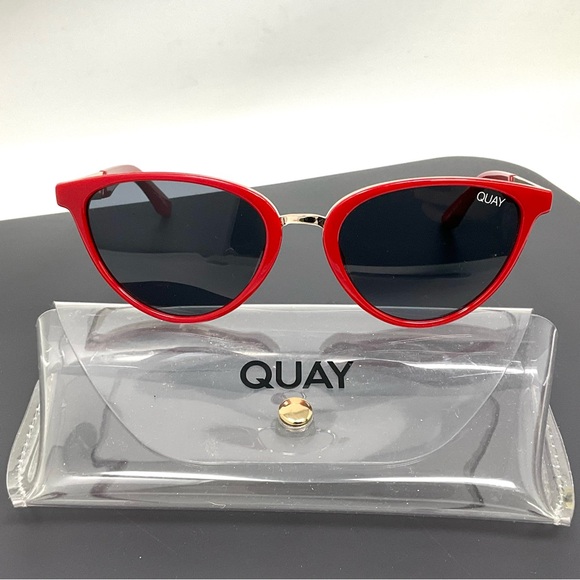 QUAY Australia Rumours Sunglasses in Red/Gold rare main image 7